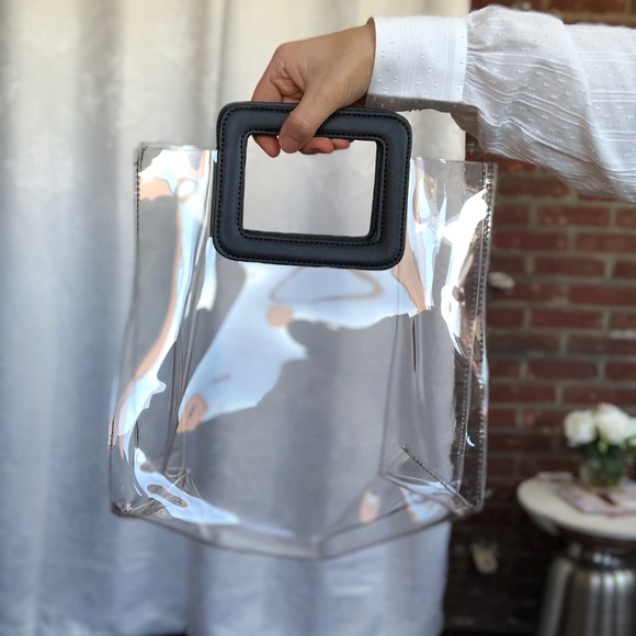 🆕Mabel Black & Clear PVC Top Handle Bag - Picture 3 of 5